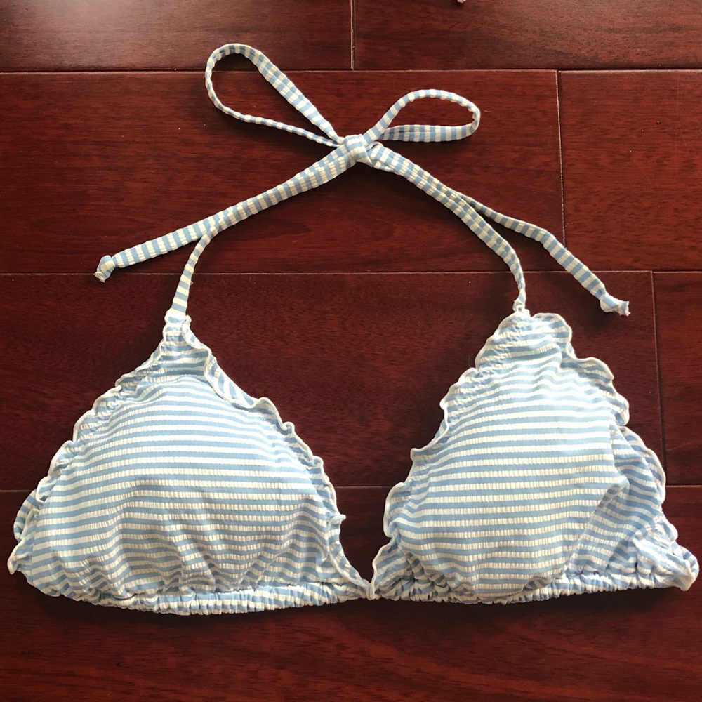 H&M blue striped bikini top